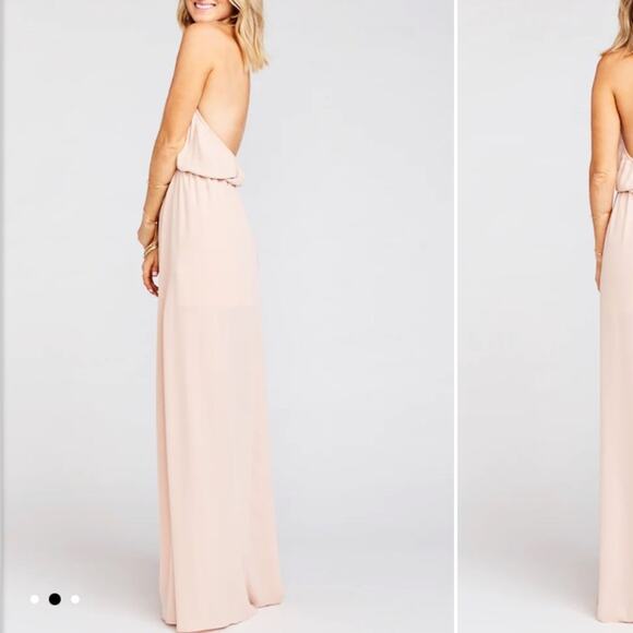 Show Me Your MuMu Heather Halter Dress in Dusty Blush Crisp Size XL - Picture 3 of 11
